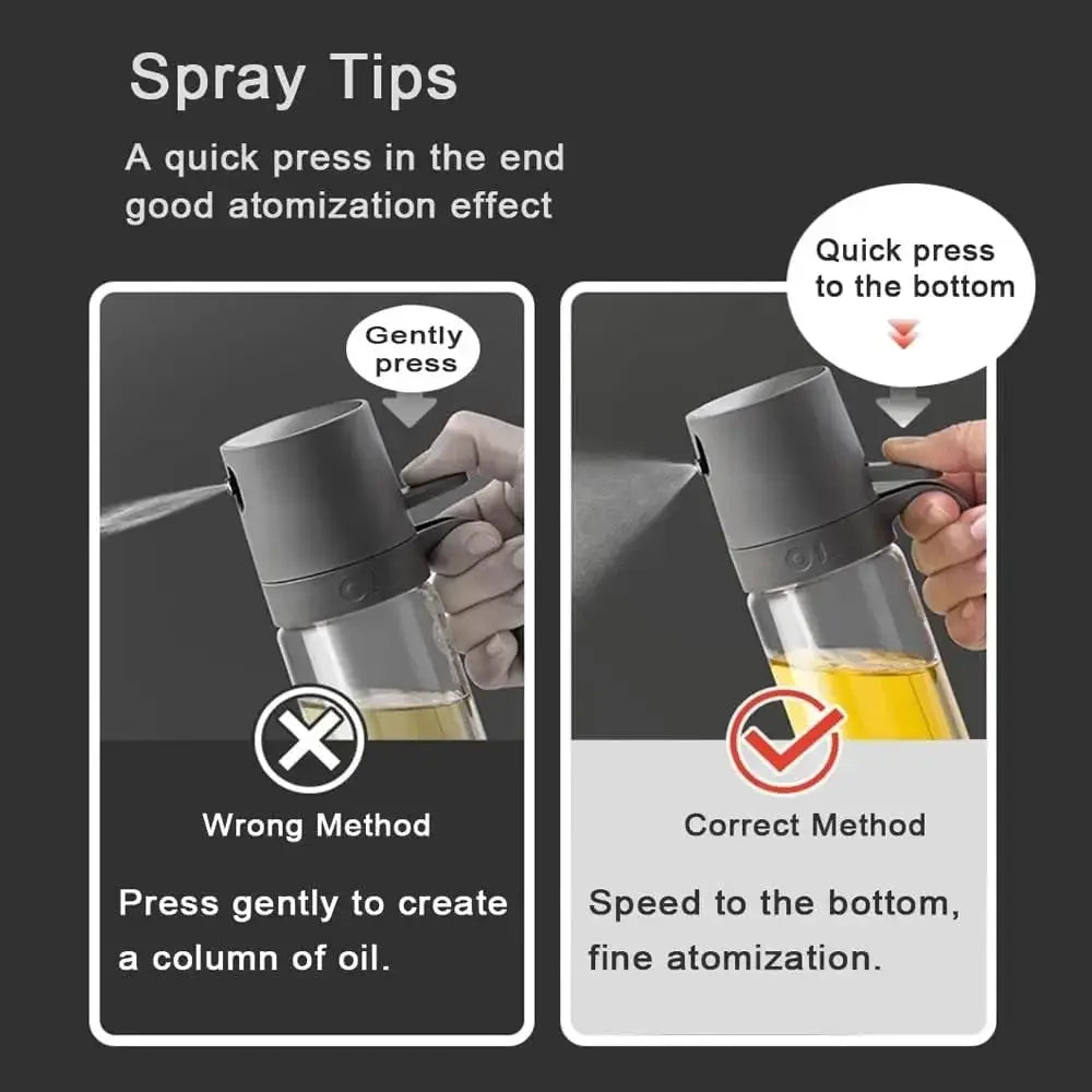 8.5oz Glass Oil Sprayer For Cooking Olive Oil Spray Bottle And Dispenser Ideal Kitchen Gadget