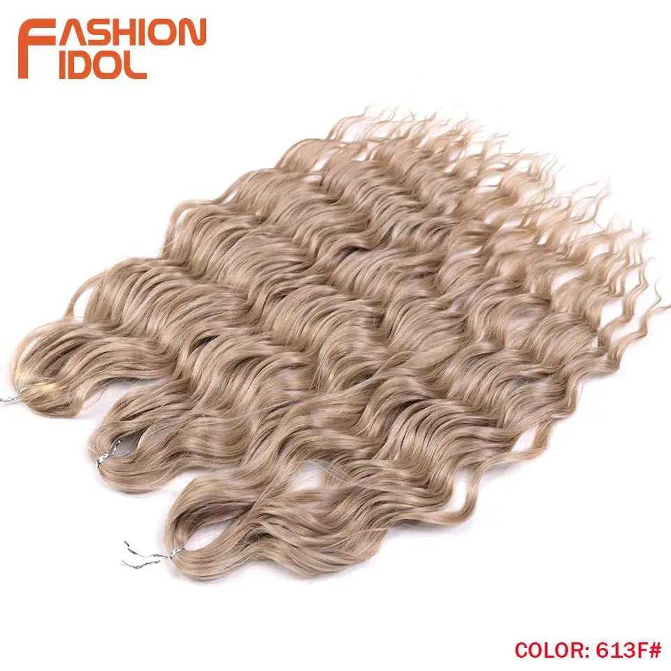 Anna Hair Synthetic Loose Deep Wave Braiding Extensions, 24 inch, ombre blonde, Fashion Idol