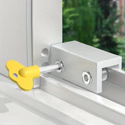 Sliding sash stopper lock Simples Market with yellow plastic key and metal mounting bracket