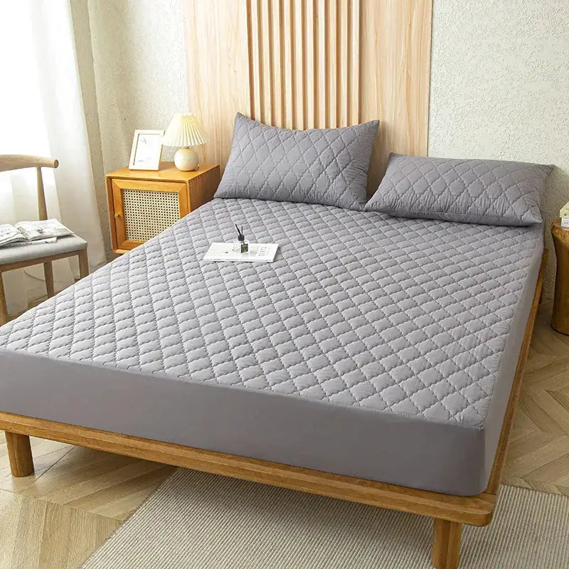 Anqianny Waterproof Mattress Protector Fitted Sheet For Single Double 140 160 Multi Size Gray White