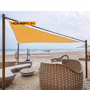 3x3x3m orange triangle sun shade sail canopy with Homefish logo visible