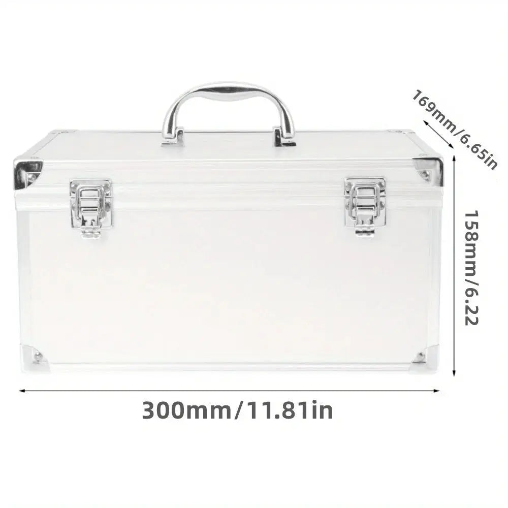 AluGuard Aluminum Storage Case Portable Organizer With Secure Metal Lock And Moisture Proof Seal