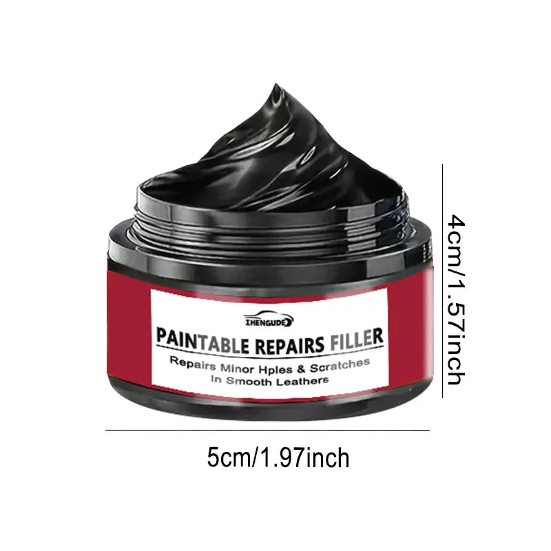 Car interior restoration wax by Simples Market, red jar with black paste for scratch repair