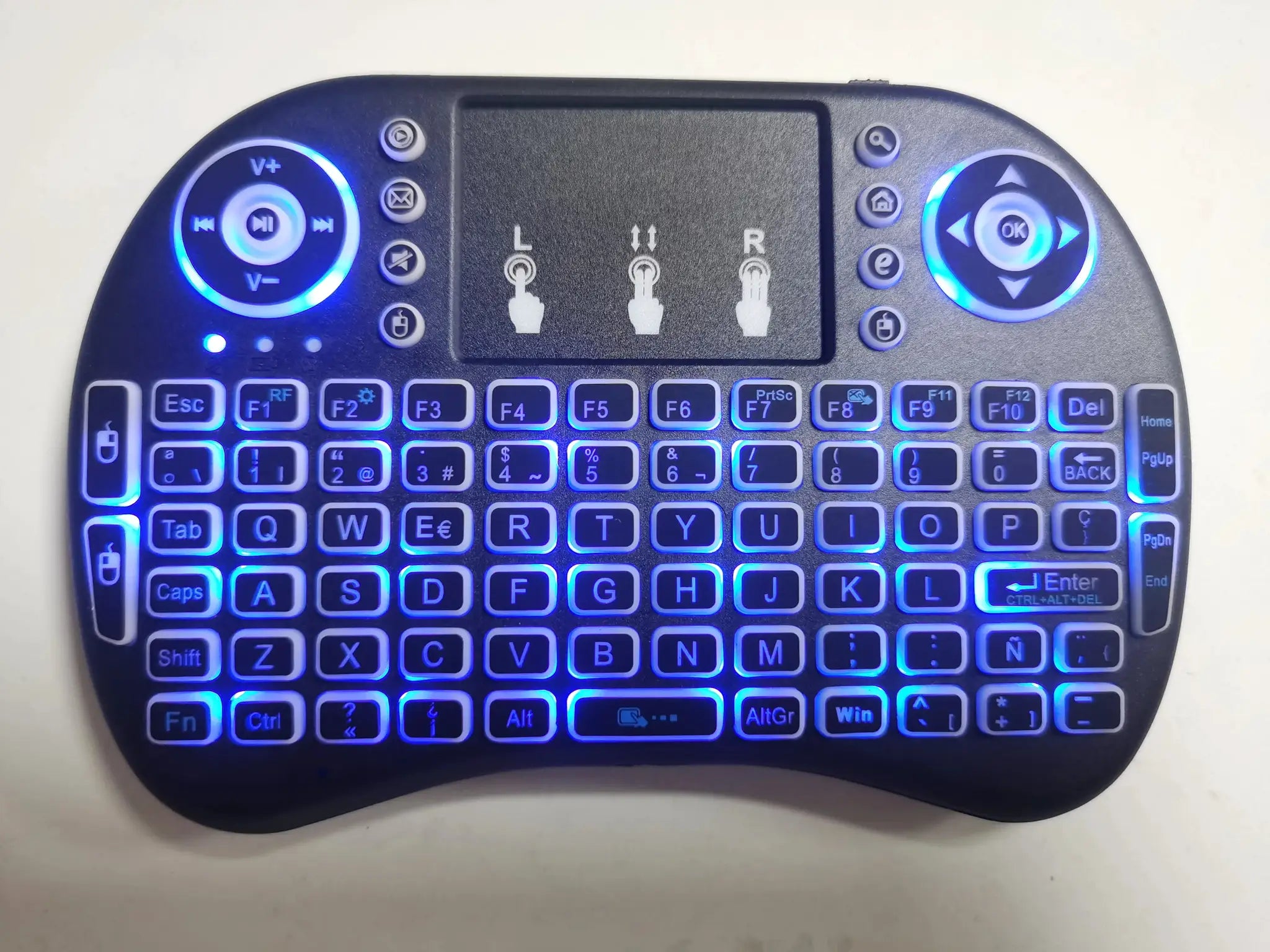 Backlit Mini Wireless Keyboard With Touchpad N RGB For PC TV Box Multi Language Spanish French Azerty Russian Portuguese