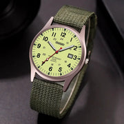 NovaForce Mens Military Style Quartz Wristwatch With Luminous Hands Full Calendar And Nylon Strap Casual Luxury