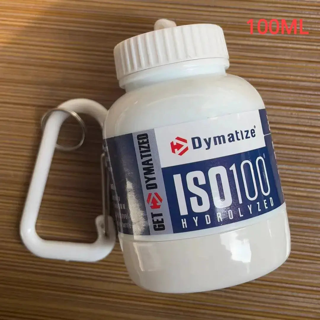 100ml 200ml Portable Mini Protein Powder Bottle With Keychain Funnel Medicine Box For Outdoor Sports