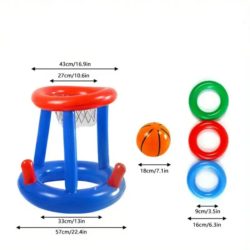 Inflatable Water Basketball Hoop For Pool And Backyard Interactive Fun Durable Outdoor Water Toy