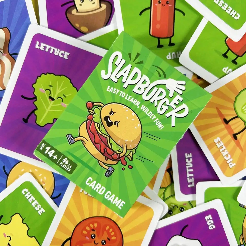 Slapburger Card Game for Families and Parties 2 To 6 Players Quick Laughs Board Game Deck