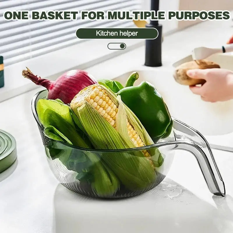 HomePro All in One Rice Rinser Bowl Drainer Cup Strainer and Basin for Easy Washing and Draining Versatile Kitchen Tool