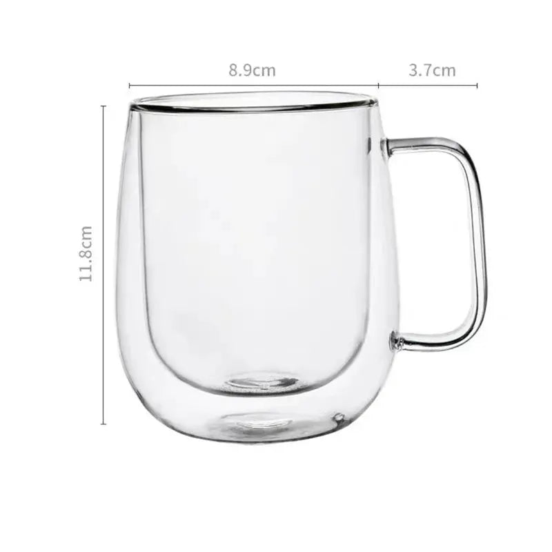 150-350ml Double Wall Borosilicate Glass Mug With Handle Coffee Cup