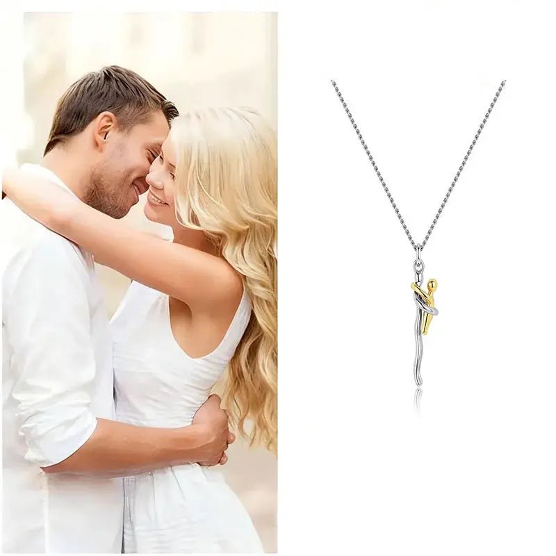 Two Tones Hug Necklace Detachable Mother And Child Pendant DIY Love Jewelry For Family And Special Occasions Gift