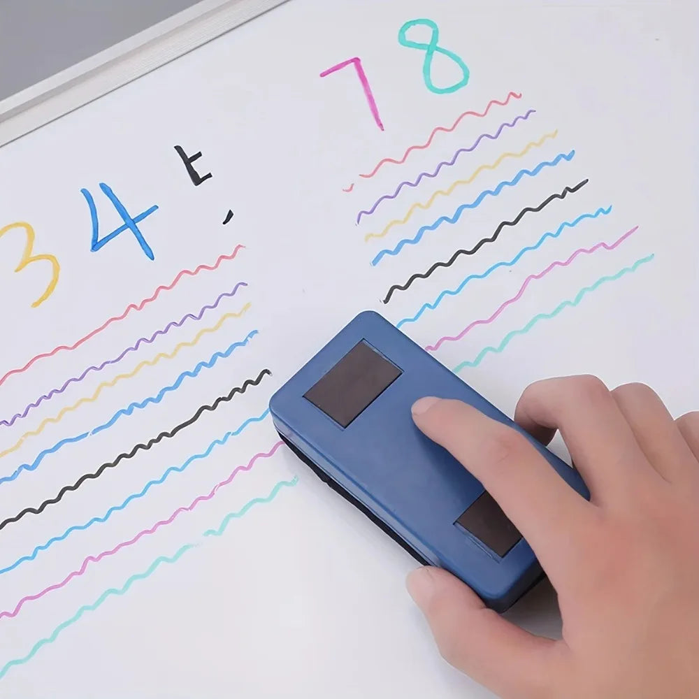 Blue Simples Market eraser-style dry-erase whiteboard pen, compact handheld, 8-color option