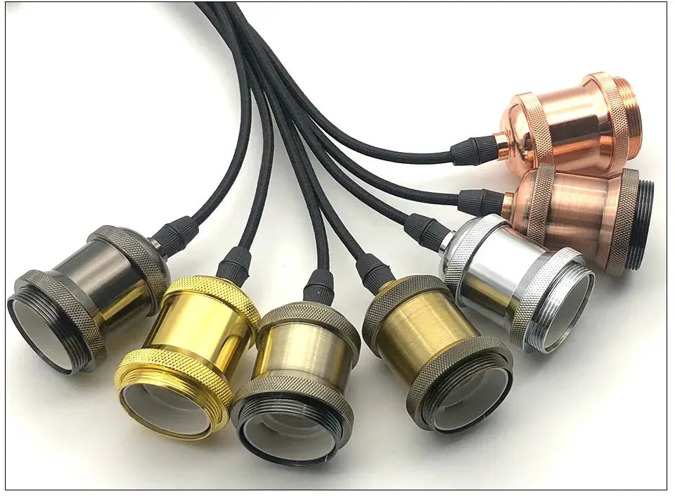 Aluminum pendant lights set of 7 with metallic finishes for E27, 90-265V by Simples Market