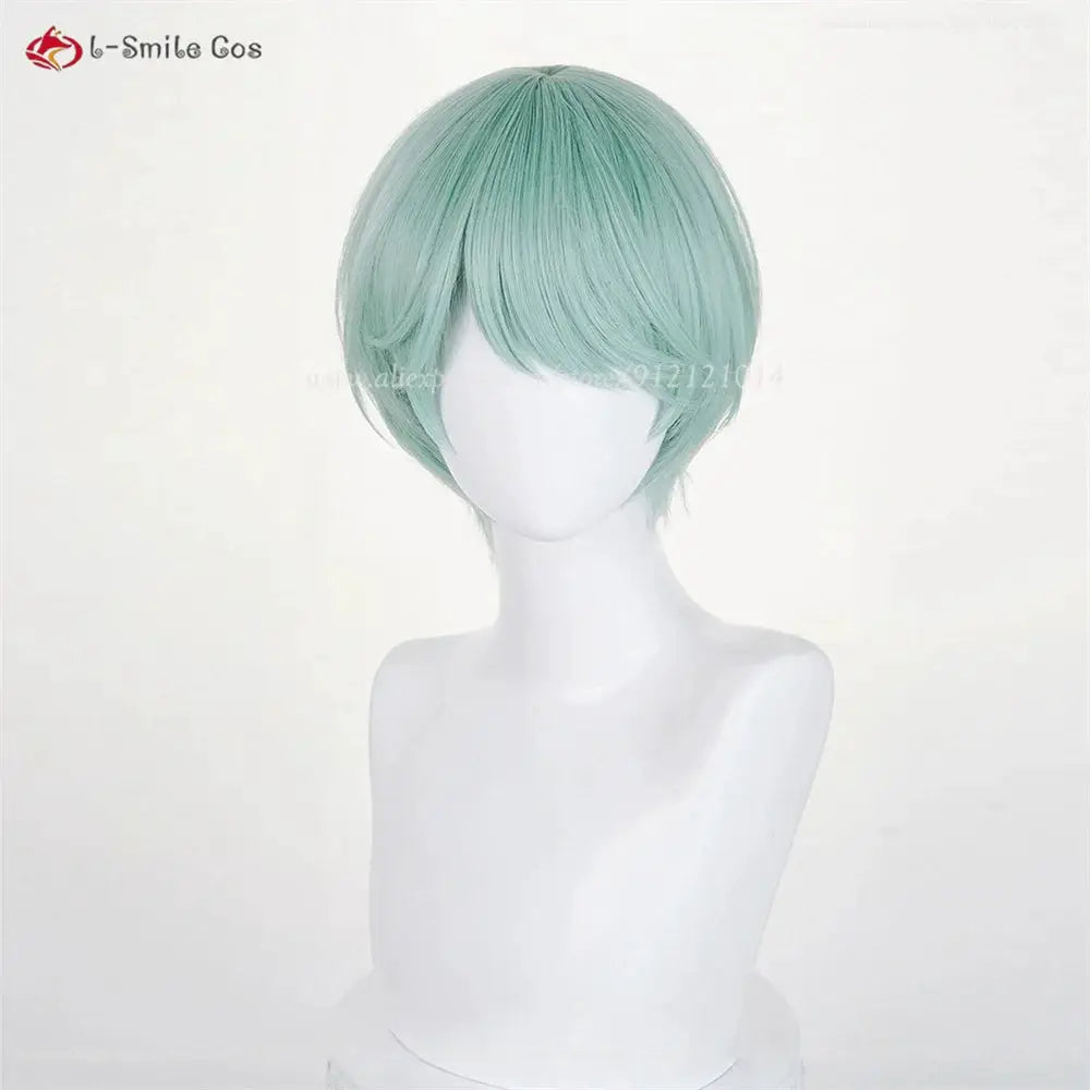 Cosplay wig, mint green short bob, heat-resistant synthetic hair, unisex Simples Market