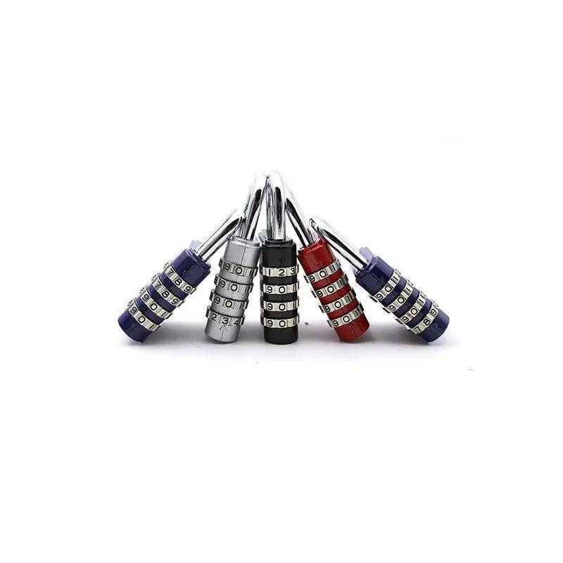 5-pack 4-digit zinc alloy padlocks set for luggage, weatherproof anti-theft, by Simples Market, assorted colors.