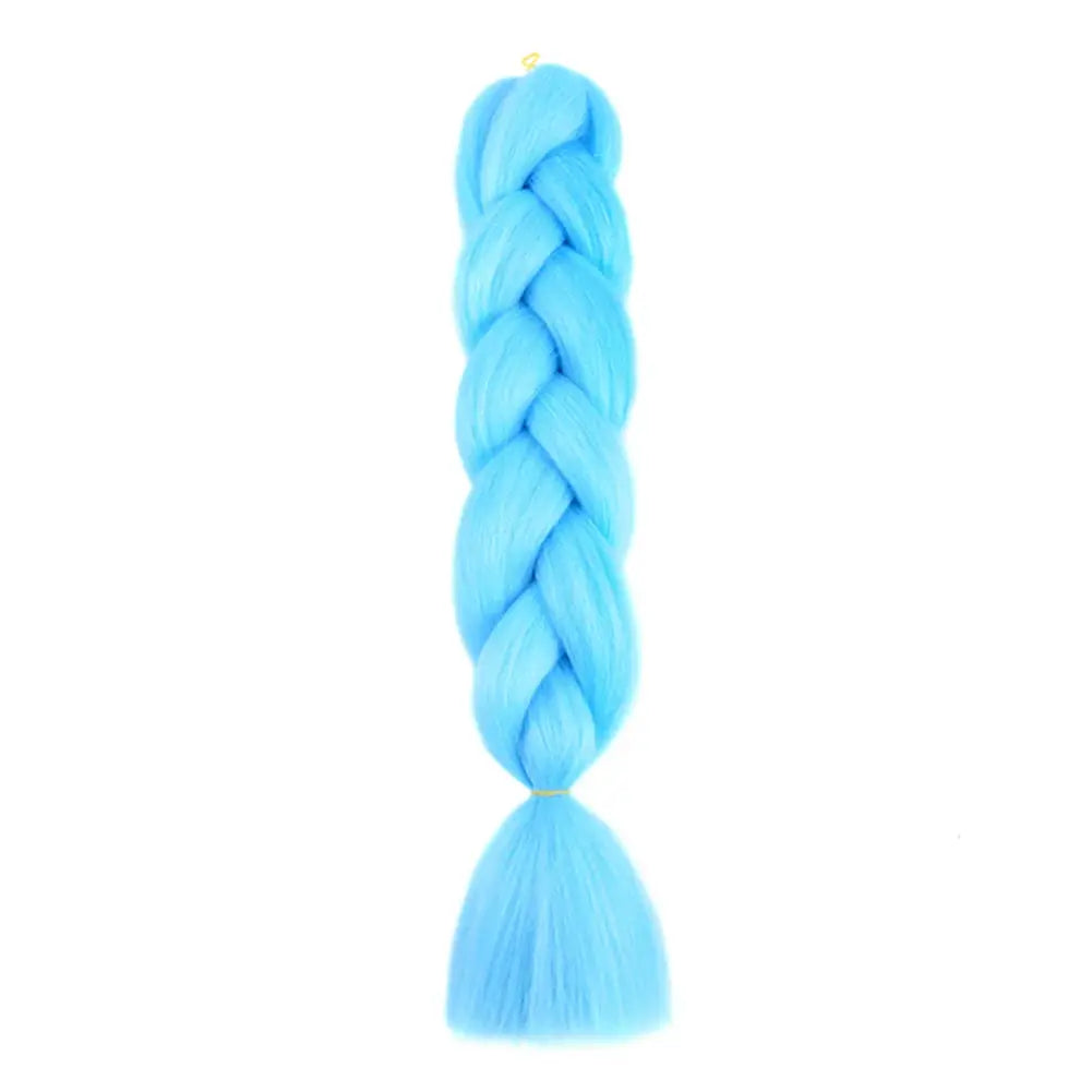 Blue 24-inch jumbo synthetic braiding hair extension for crochet braids