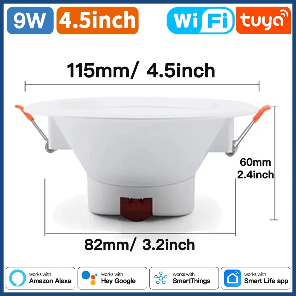 LED downlight spot light by Simples Market, WiFi Zigbee smart, RGB color changing, 9W, Alexa/Google control