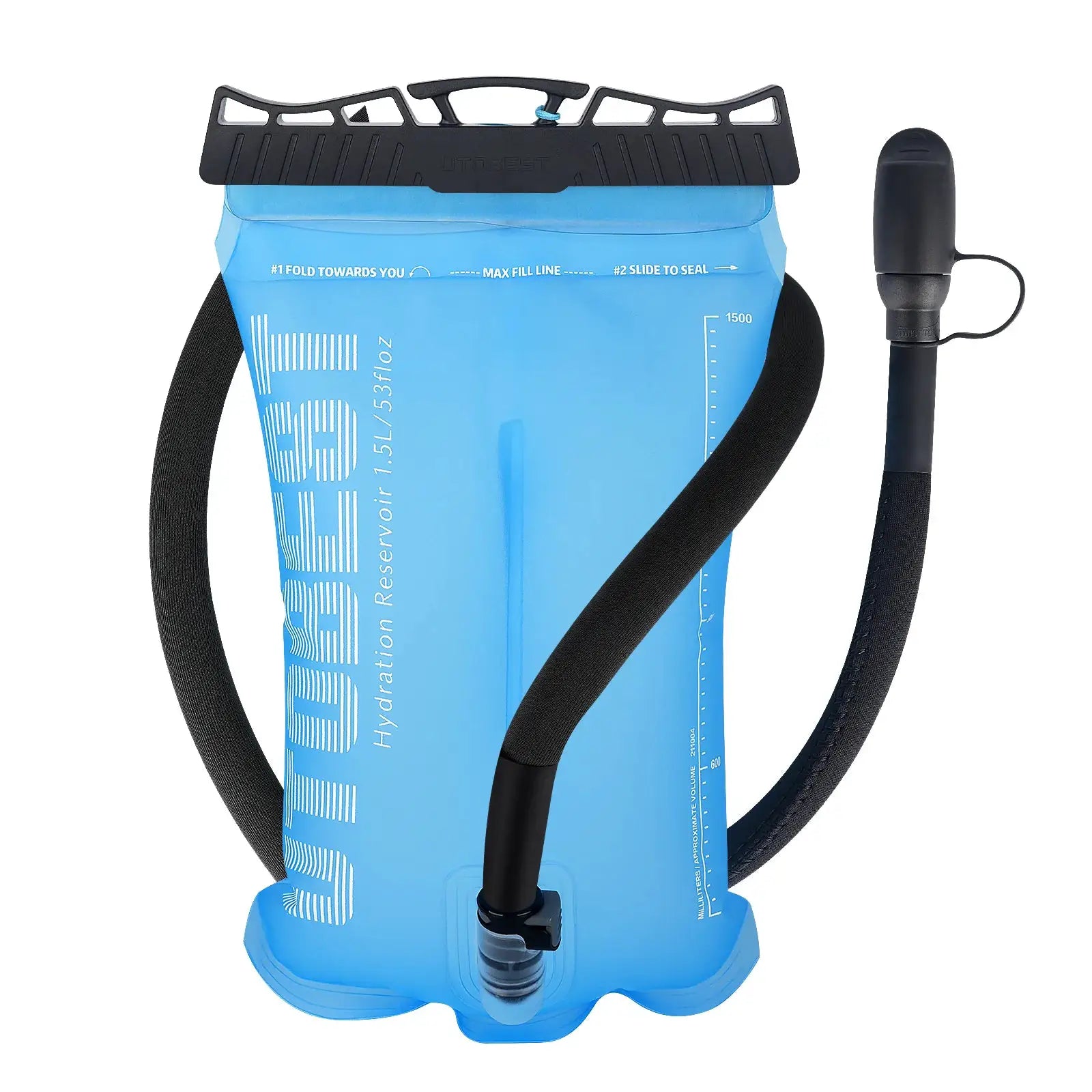 UTOBEST hydration bladder reservoir in blue TPU, 1.5L/53oz capacity with bite valve hose by Simples Market