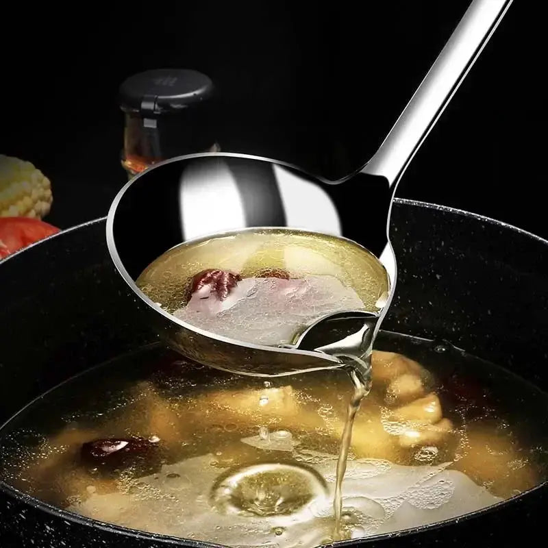 KitchenCraft Stainless Steel Colander Spoon Oil And Fat Separator For Healthy Soups