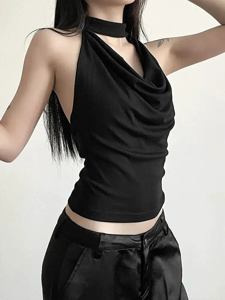 NovaWear Solid Color Halter Vest For Women Lightweight High Stretch Summer Essential For Casual Travel And High Street