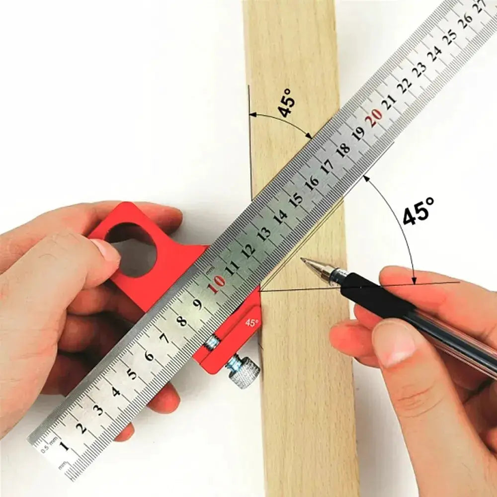 Positioning Block Stop 45 And 90 Degrees Aluminum Alloy Steel Ruler Set 3mm Thickness For Woodworking