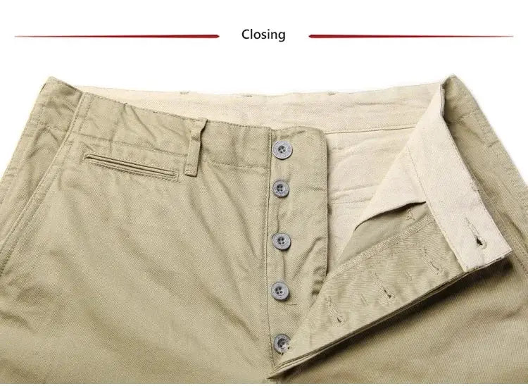 Simples Market Rugged Bronson Army Chino Trousers khaki 1942 pattern military-style casual pants