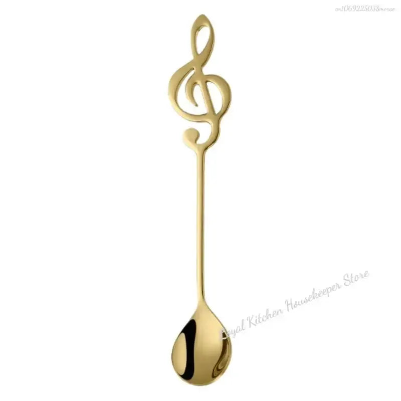 Stainless Steel Musical Note Spoon Coffee Ice Cream Desserts Teaspoon Creative Kitchen Accessory Dining Decor