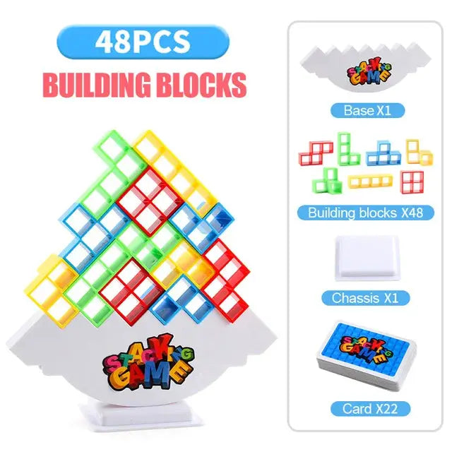 Jigsaw Building Block Toys for Kids, Balance Stacking and Construction Board Games for Tabletop Fun