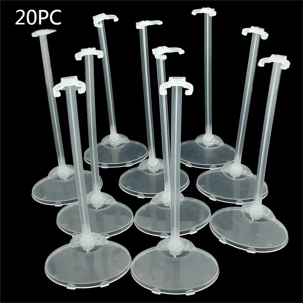 10 Or 20 PCS Transparent Stand Supports For Dolls And Figures Clear Display Holder For Mannequins