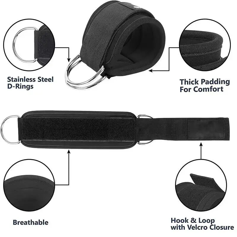 FlexFit Ankle Strap Resistance Bands Set For Hip Strength And Glute Toning At Gym And Home Workouts