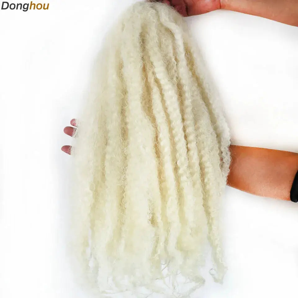 Marley hair 18in synthetic afro kinky braiding hair in pale blonde ombre, Donghou