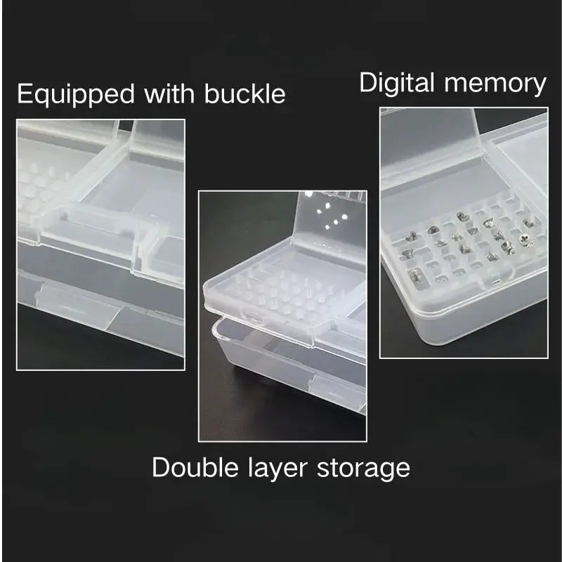 Simples Market professional tools storage box, clear dual-layer organizer for small parts and phone repair components