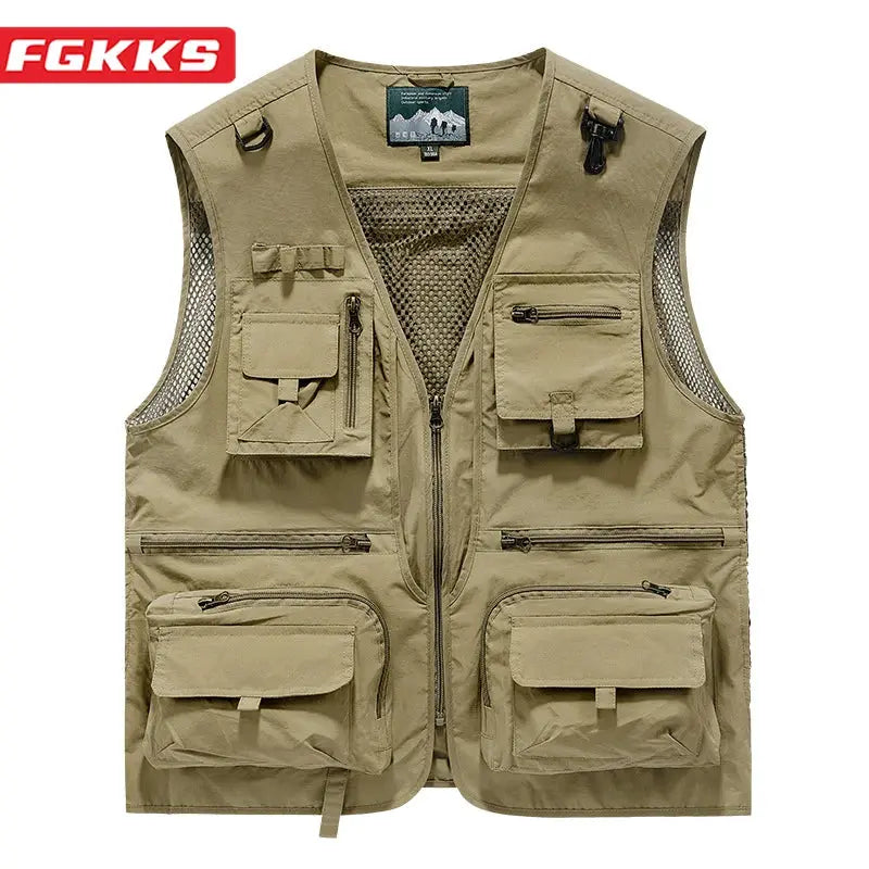 FGKKS Men Breathable Outdoor Fishing Vest With Multiple Pockets High Tech Design For Leisure And Adventure