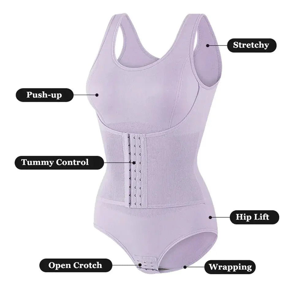 VivaCurve Zipper Belt Bodysuit Shapewear For Tummy Control And Waist Slimming Cincher