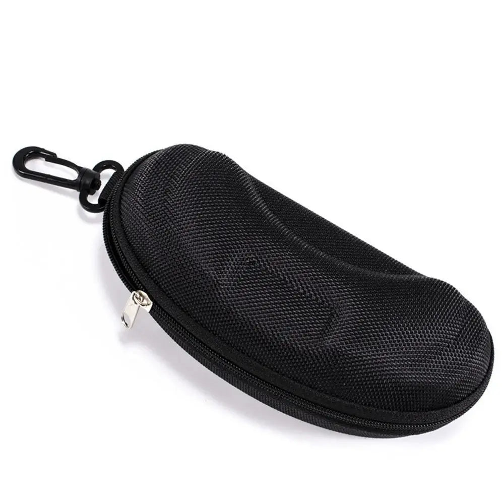 VisionGuard Hard Shell Glasses Case With Lanyard Zipper Closure Portable Protective Eyewear Storage