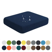 Sofa cushion cover set in navy blue jacquard, waterproof slipcover and couch protector