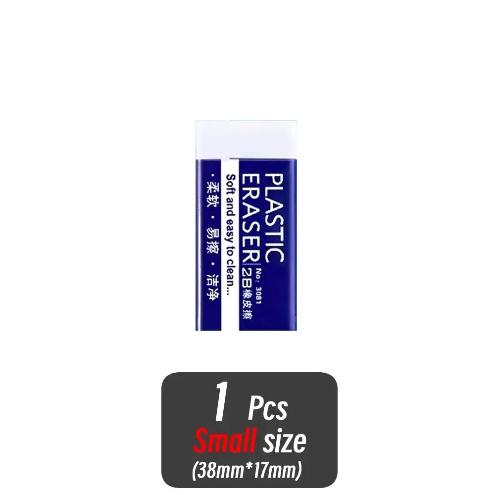Simples Market blue plastic eraser in wrapper, 1 pc, small size 38mm x 17mm
