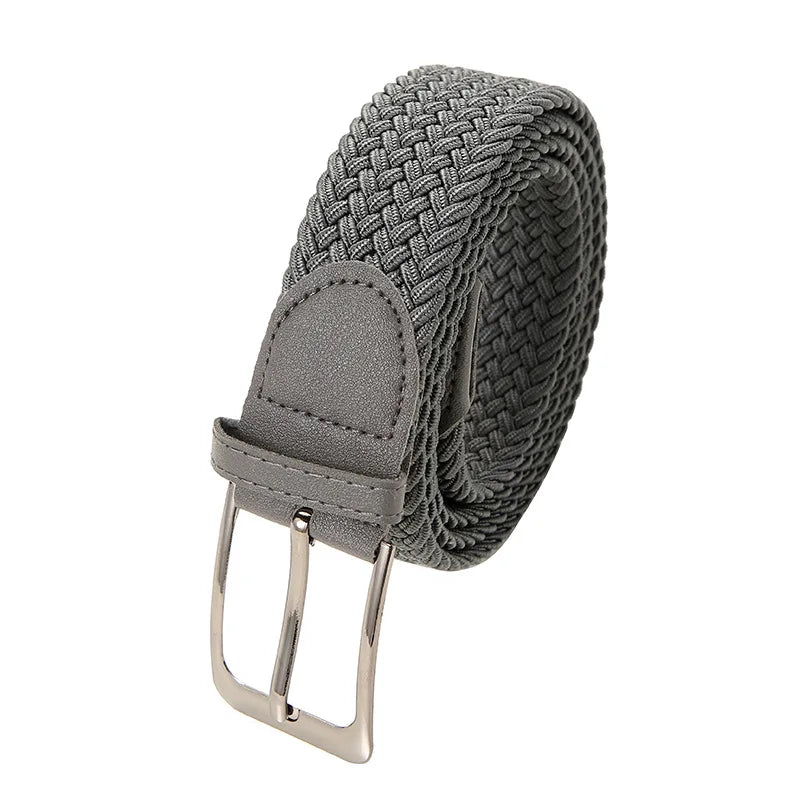 Plus Size Elastic Woven Belt For Men And Women Stretch Canvas Belt With Pin Buckle 130 140 150cm