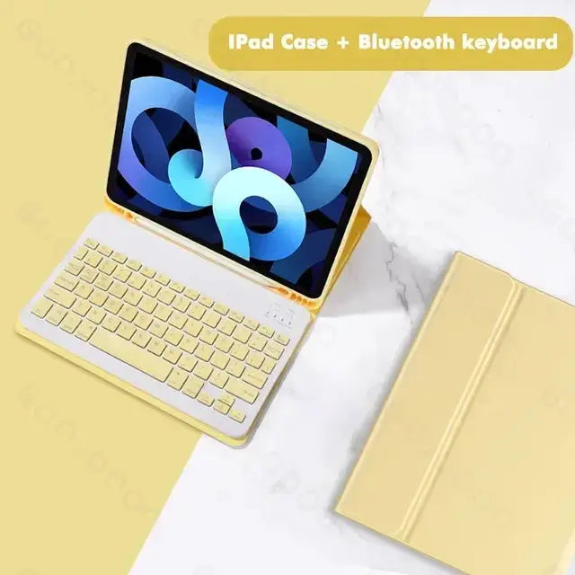 Candy Color Bluetooth Keyboard Case With Magnetic Leather Stand For iPad 10.2 Inch Gen 7 8 9 10 Pro Air Mini 5 6