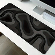 Black Gray Swirl Design Large Mouse Pad Desk Mat For Gaming And Office PC Keyboard Accessories