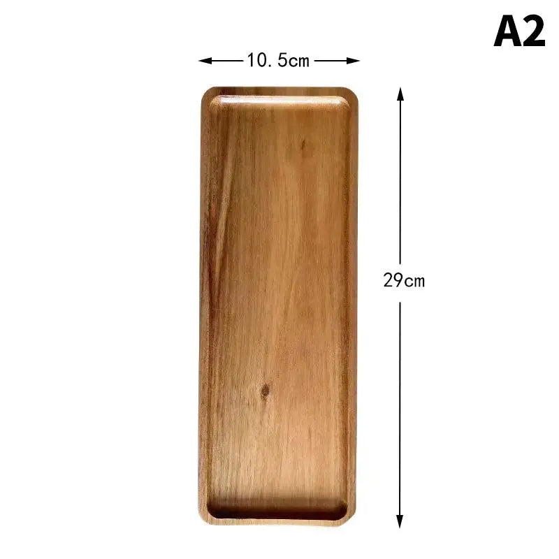 Solid Wood Serving Tray Round Rectangle Japanese Style Tableware For Desserts Snacks Fruits Tea Bread Board