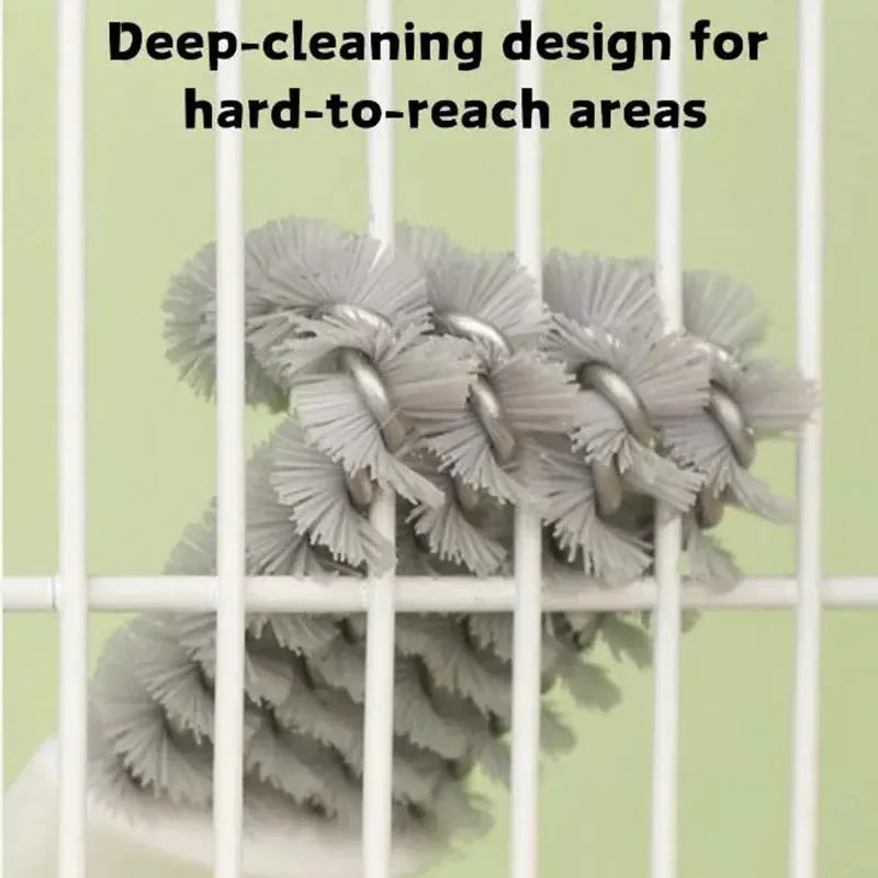 Simples Market 1pc Bird Cage Cleaning Brush Tool with gray circular bristle wheels