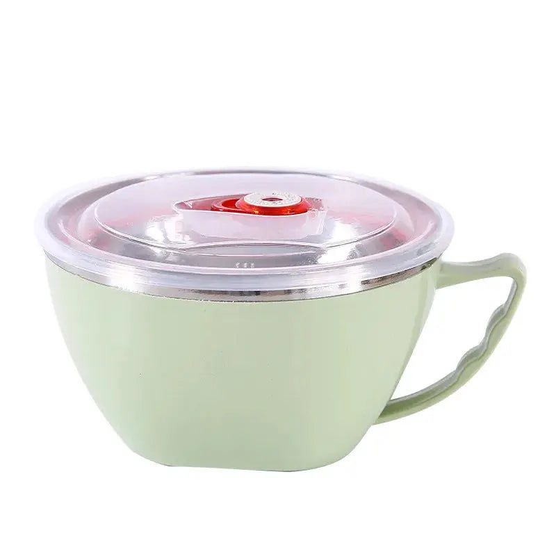 Stainless Steel Bowl With Handle Anti Scalding For Instant Noodles Mixing Bowl Kitchen Tableware Food Accessory