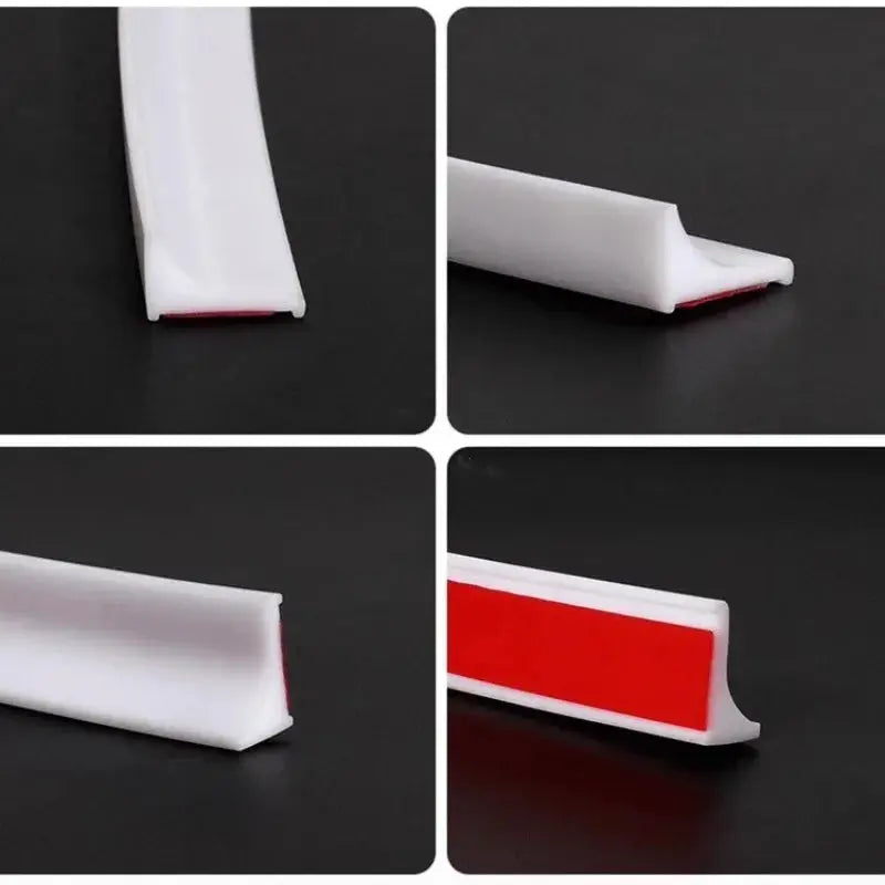 Simples Market door seal strip, white silicone, self-adhesive with red underside for bathroom/shower barrier