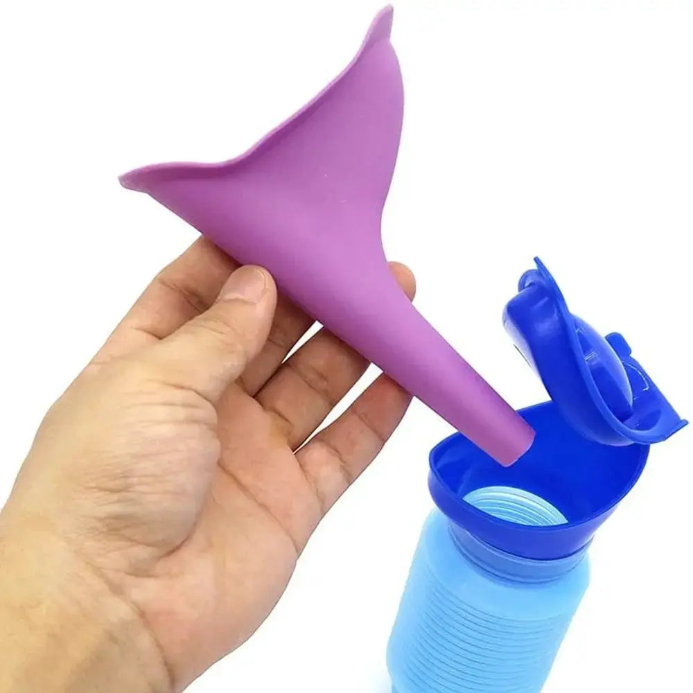 Portable Urinal Bucket for Outdoor Use and Travel Unisex Reusable Shrinkable Emergency Camping Toilet