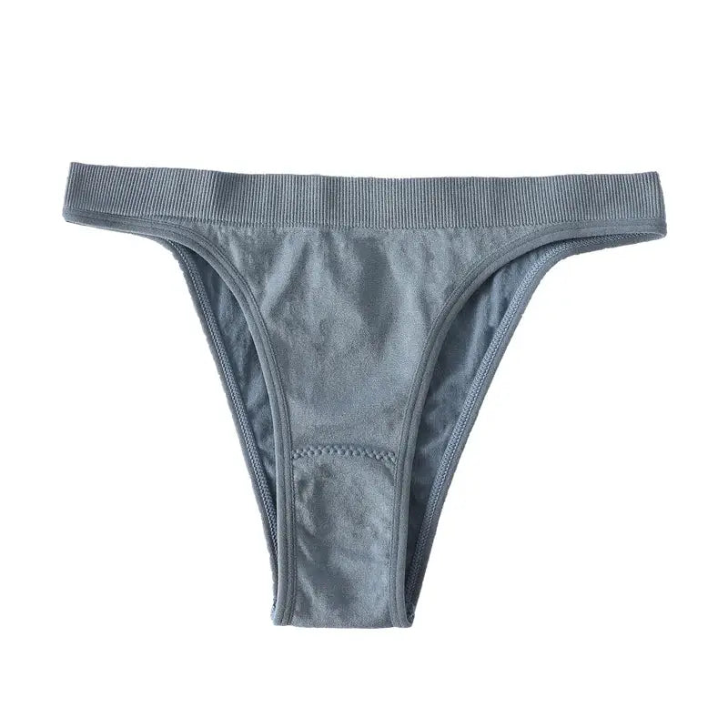 Women’s gray ribbed low-rise thong underwear by Simples Market