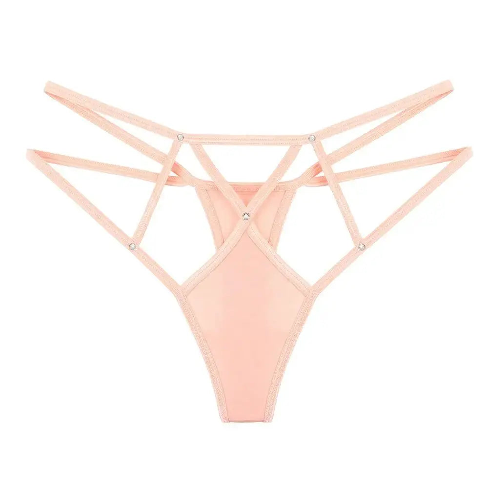 SilkNova Lingerie Elastic Hollow Out Low Waist G Strings Thongs Breathable Nylon Ice Silk All Day Comfort