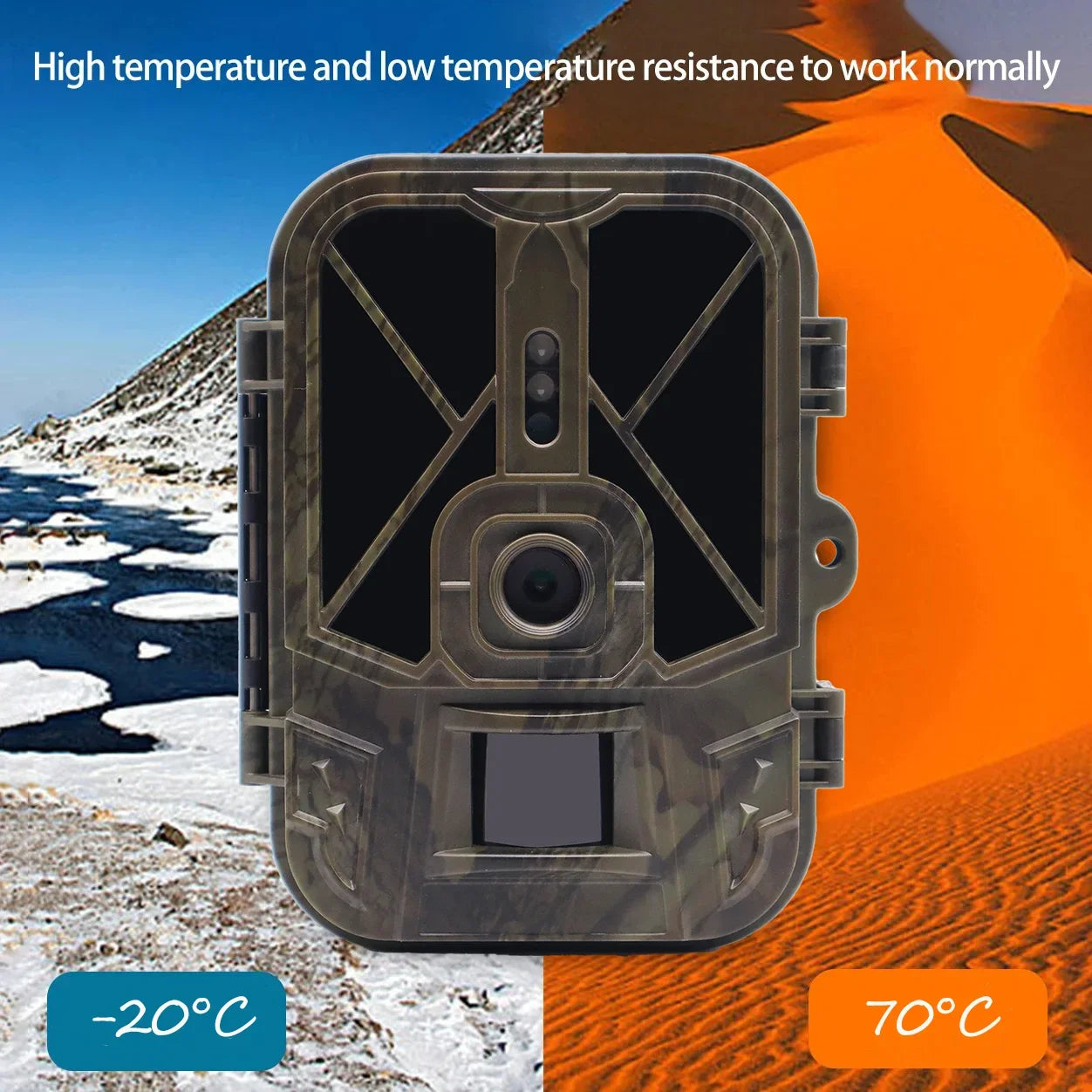 Simples Market camouflage night-vision hunting camera with 4G connectivity, app control and 8000mAh battery