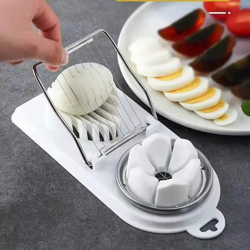 Multifunctional Egg Slicer Stainless Steel Two In One Egg Cutter And Splitter Kitchen Gadget
