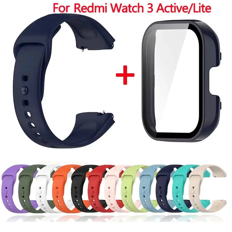 Silicone Strap+Case for Xiaomi Redmi Watch 3 Active band smartwatch Accessories Sport Bracelet For Redmi watch3 Active/Lite 2030